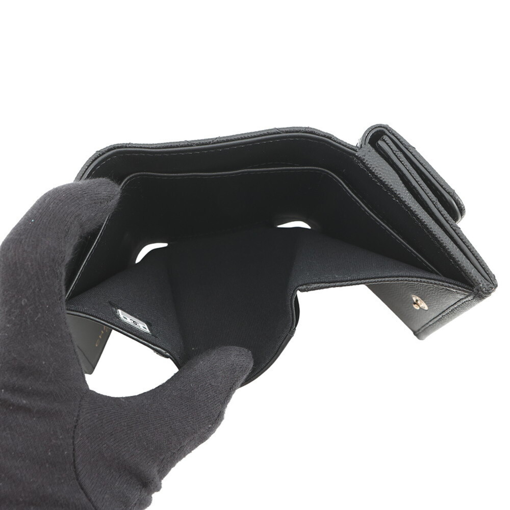 CHANEL Black Caviar Leather Logo Wallet - Picture 5 of 13